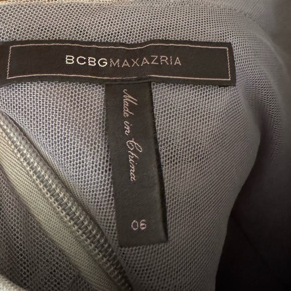 BCBGMaxAzria Charcoal Mesh Design Dress - Picture 2 of 3